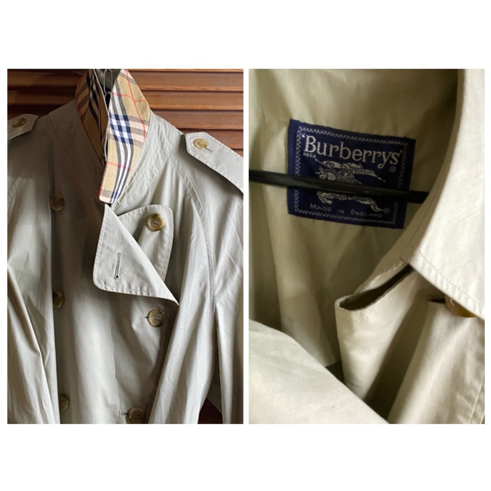Men's Vintage Burberrys London Trench Coat Beige 50R - Picture 3 of 10